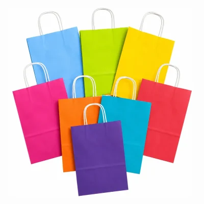 12" Coloured Twisted Handle Paper Bags - Packaging Direct