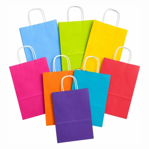 12" Coloured Twisted Handle Paper Bags - Packaging Direct
