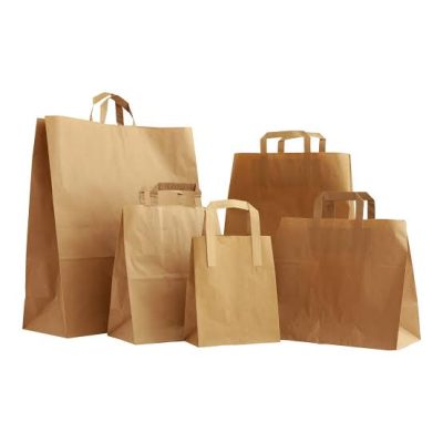 Special 17" Flat Handle Brown Paper Bag 90gsm Box Of 250